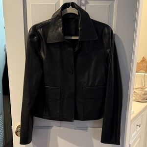 Mango Selection Genuine Black Leather Jacket